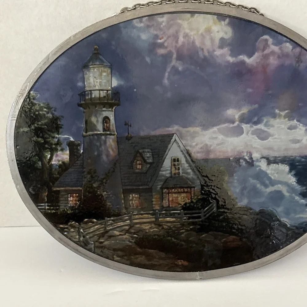 Thomas Kinkade Stained Glass Suncatcher: Light In The Storm & The Light Of Peace